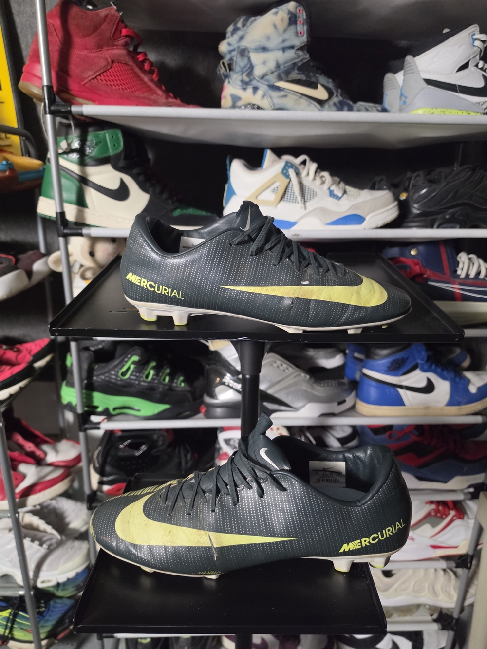 🔥 Nike CR7 Ronaldo Men Size 12 Mercurial Black & Yellow Soccer Cleats